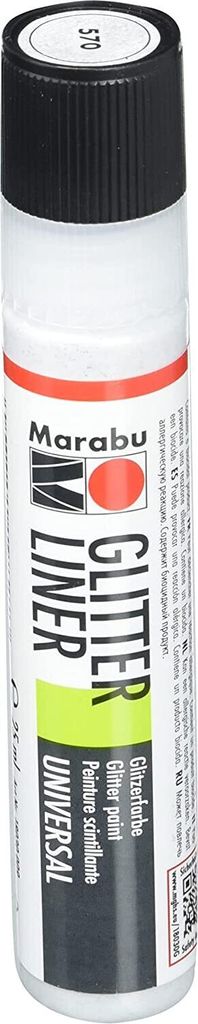 Marabu Glitzerfarbe "Glitter Liner" glitter weiß 25 ml Produktbild 