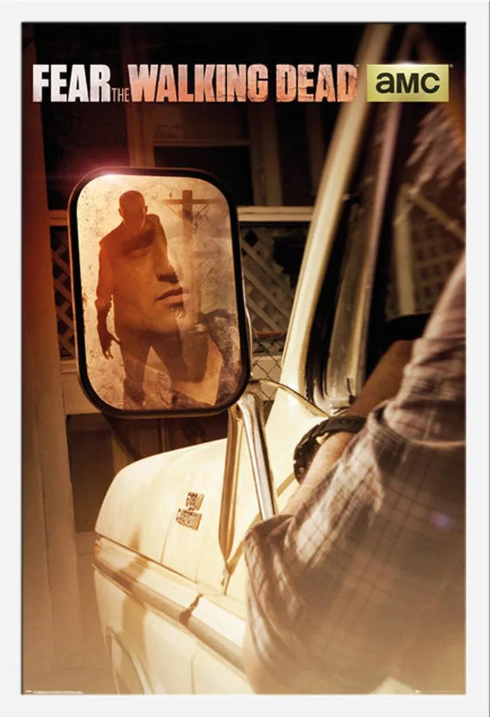 Décoration Murale Fear The Walking Dead : Poster Miroir avec Cadre Blanc