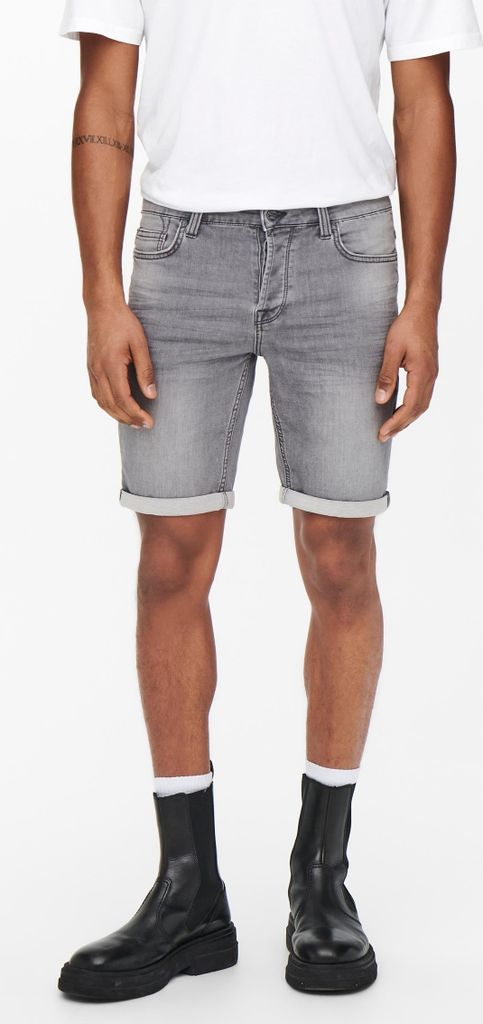 ONLY and SONS Short Herren ONSPly Life Reg D Blue Slim Fit grau S