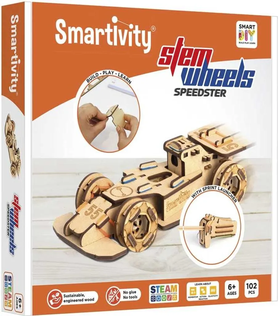 Voiture bois Speedster Smartivity - Évitez les écrans avec ce kit DIY