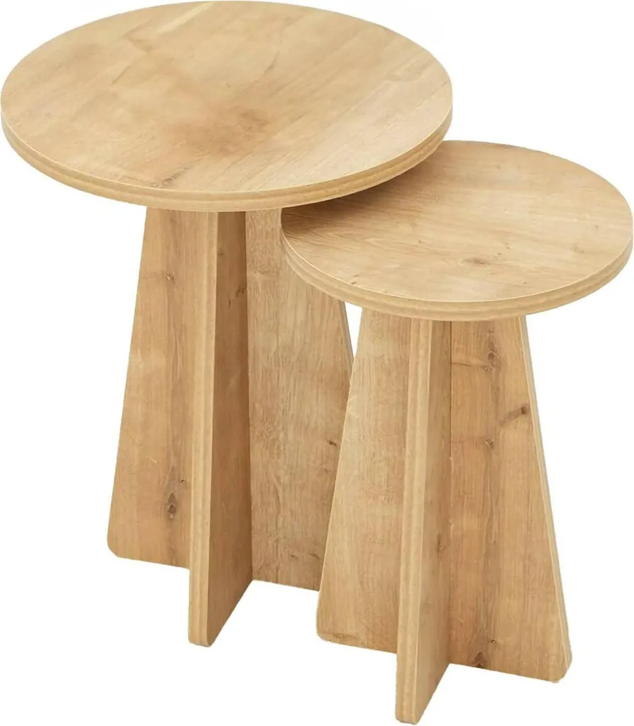 Table de Salon en Chêne Marron Dorina avec Tiroirs Intégrés