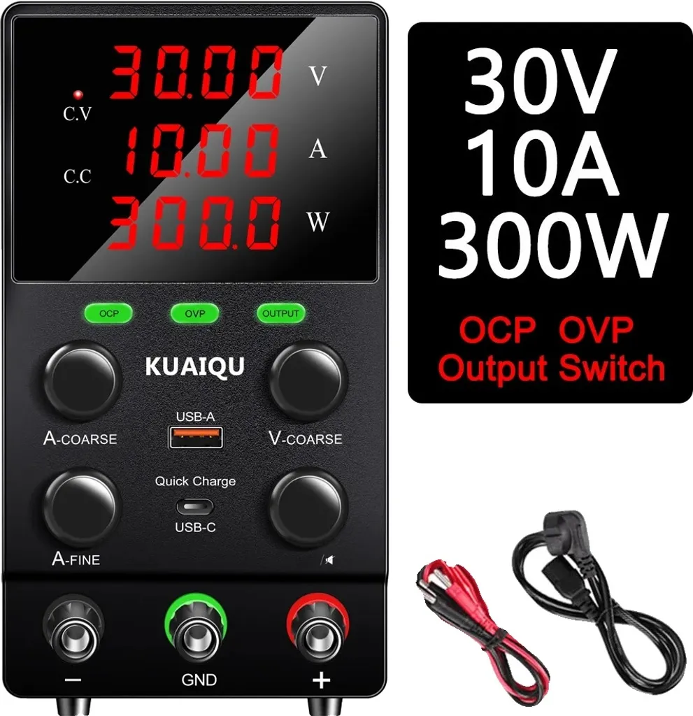 Alimentation stabilisée 30V 10A avec fonction OCP et USB intelligent 220V