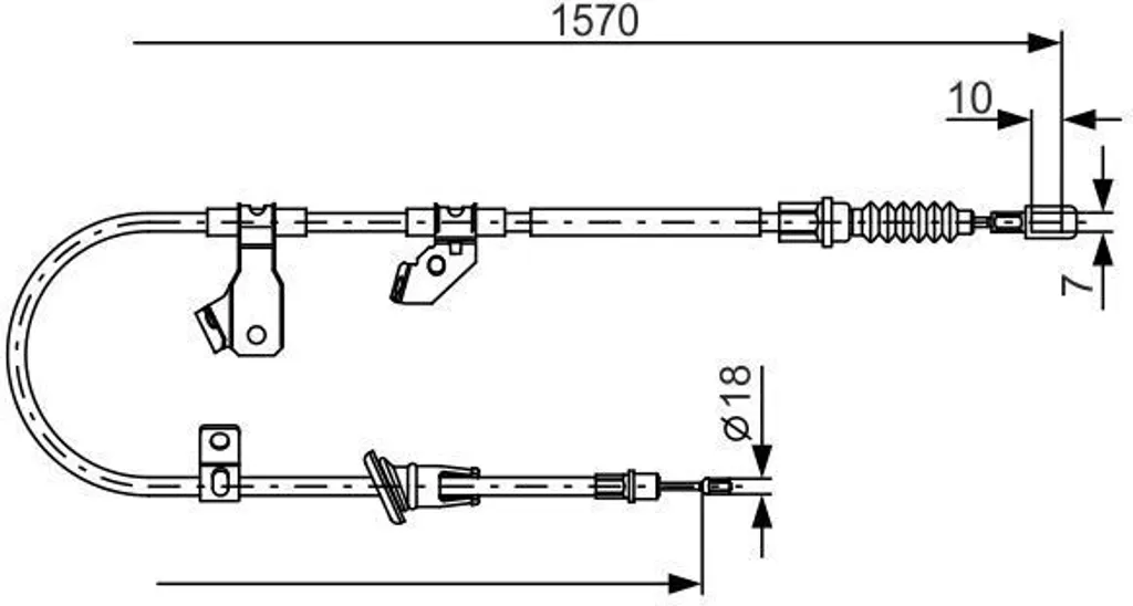 Câble de frein arrière Bosch OE A4544200485 robuste pour Smart 454