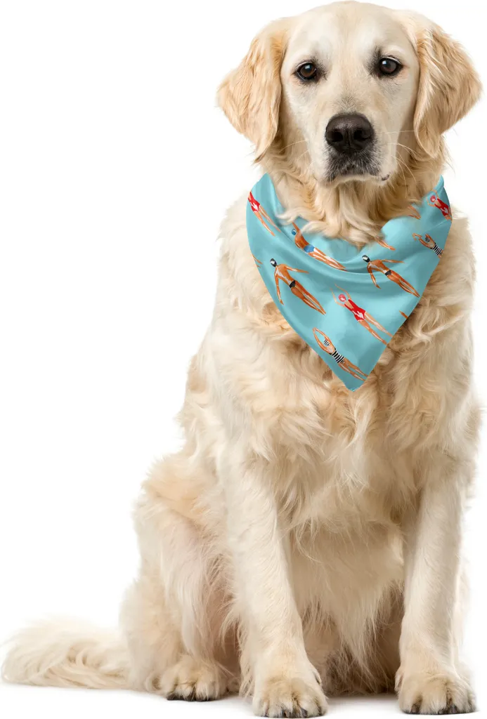 Bandana per Cani 40x40 cm ABAKUHAUS Aquarell Swimmers - Multi-uso