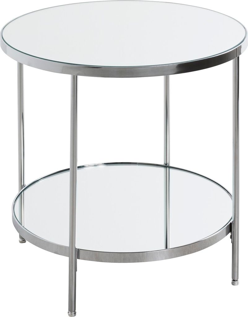 HAKU Beistelltisch chrom - Metall, Spiegel 5 mm, B/H/T: 44x46x44 cm