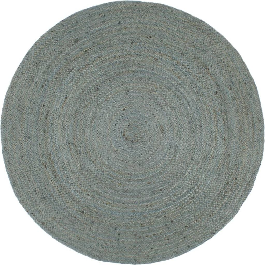 Hochwertig Teppich Handgefertigt Jute Rund 180 cm Olivgrün 343599