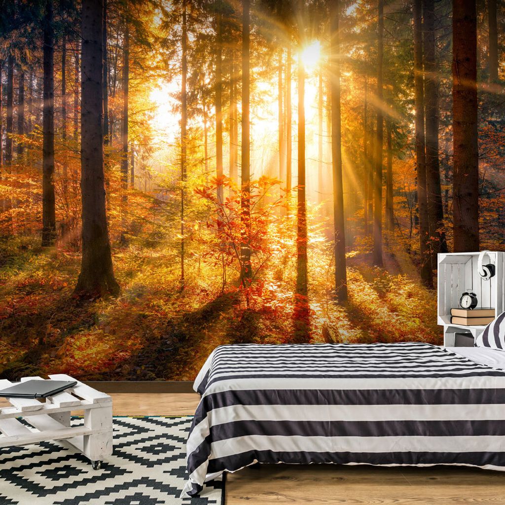Basera Selbstklebende Fototapete Waldmotiv c-B-0162-a-b, mit UV-Schutz, 392x280 cm