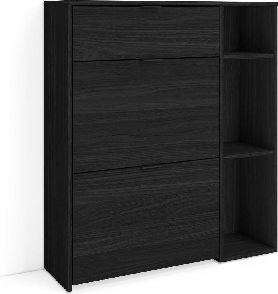 Schuhregal, Schuhschrank, 90x27x102cm, 10 Paar Schuhe, Schuh Organizer, Schwarz