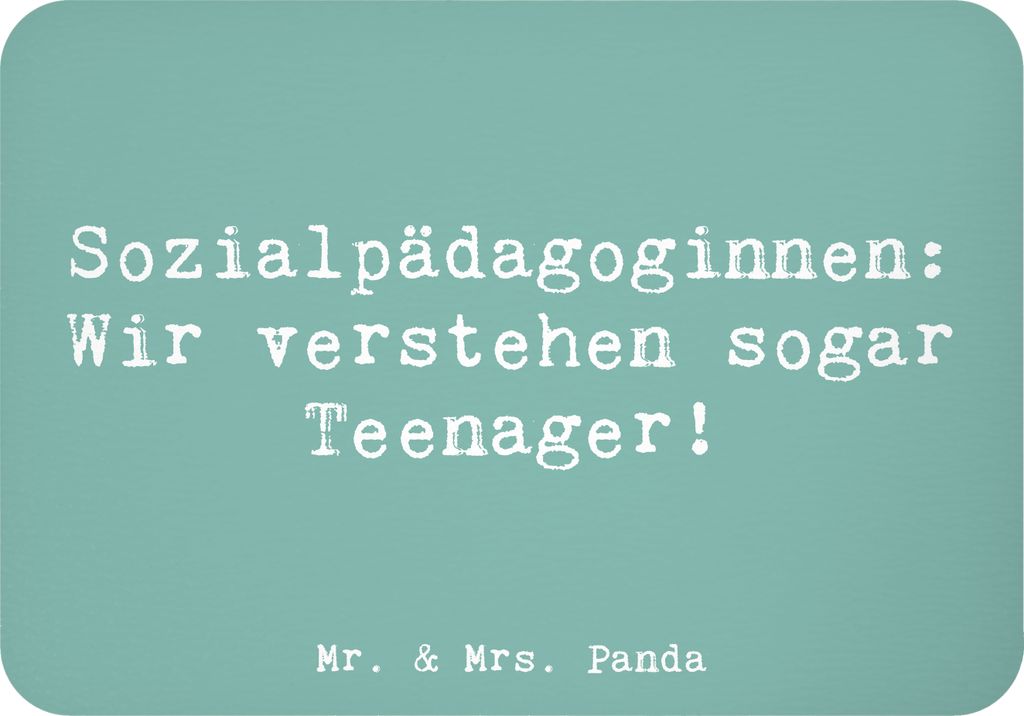 Mr. & Mrs. Panda magnet Spruch Sozialpädagogin Herz - Meeresbrise - Geschenk, Empathie, Vertrauen, Kühlschrankmagnet, whiteboardmagnet, Berufsges...