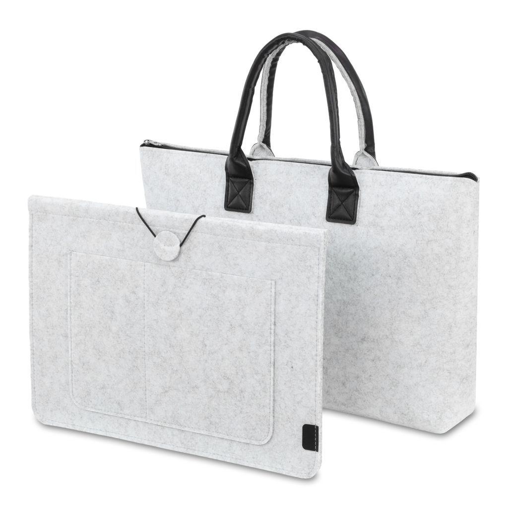 Laptop Hülle 14 Zoll - Wasserdichte Laptoptasche, Notebook PC Schutzhülle, Filz-Laptop Sleeve hellgrau