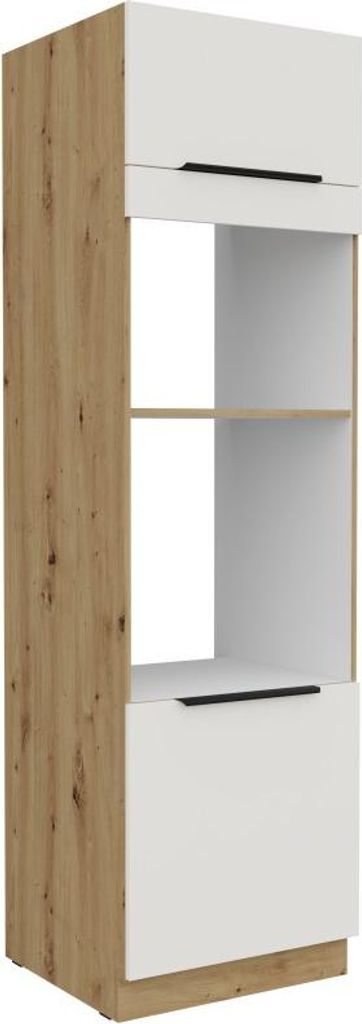Einbauschrank LUNARA – Breite 60 cm, Weiß/Eiche handwerklich gefertigt