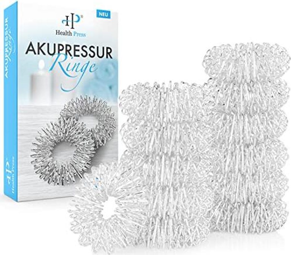 Health Press Akupressurringe - Anti Stress Finger Massage Ring - 12er Set