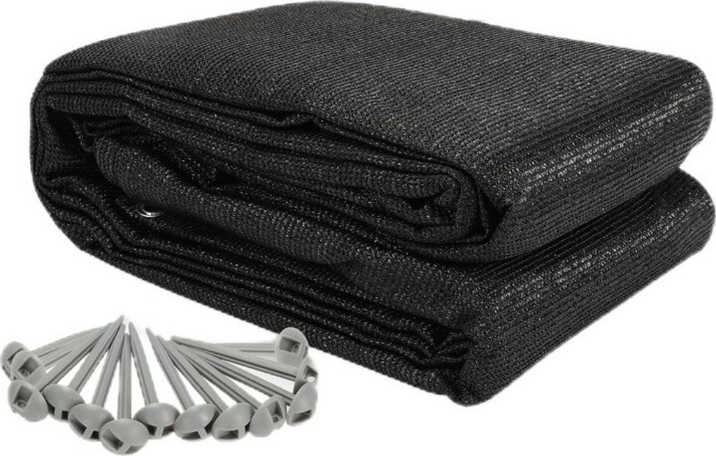 TolleTour Zeltteppich 250X300cm Vorzeltteppich Campingteppich Outdoor Teppich Vorzeltboden Zeltunterlage Zeltboden für Zelt Wohnmobil Schwarz