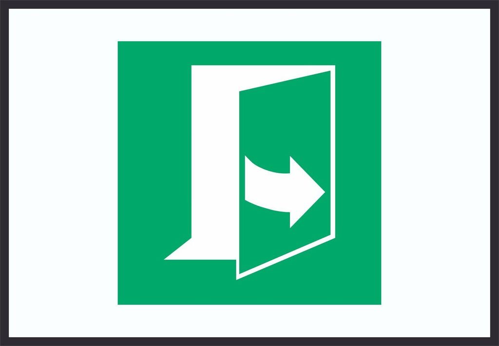 Tür öffnet durch Ziehen auf der linken Seite Symbol A0 Rückseite selbstklebend Schild
