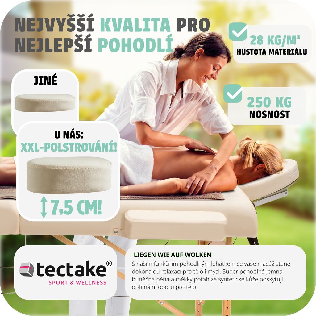 3-zónový masážní stůl Somwang šířka 70 cm, čalounění 7,5 cm Obrázek produktu 5