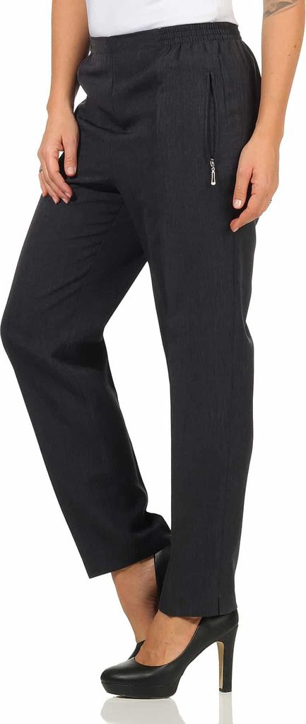 Stoffhose Aurela Schlupfhose 36-54 für Damen leichte Anzug Seniorenhose Gummizug