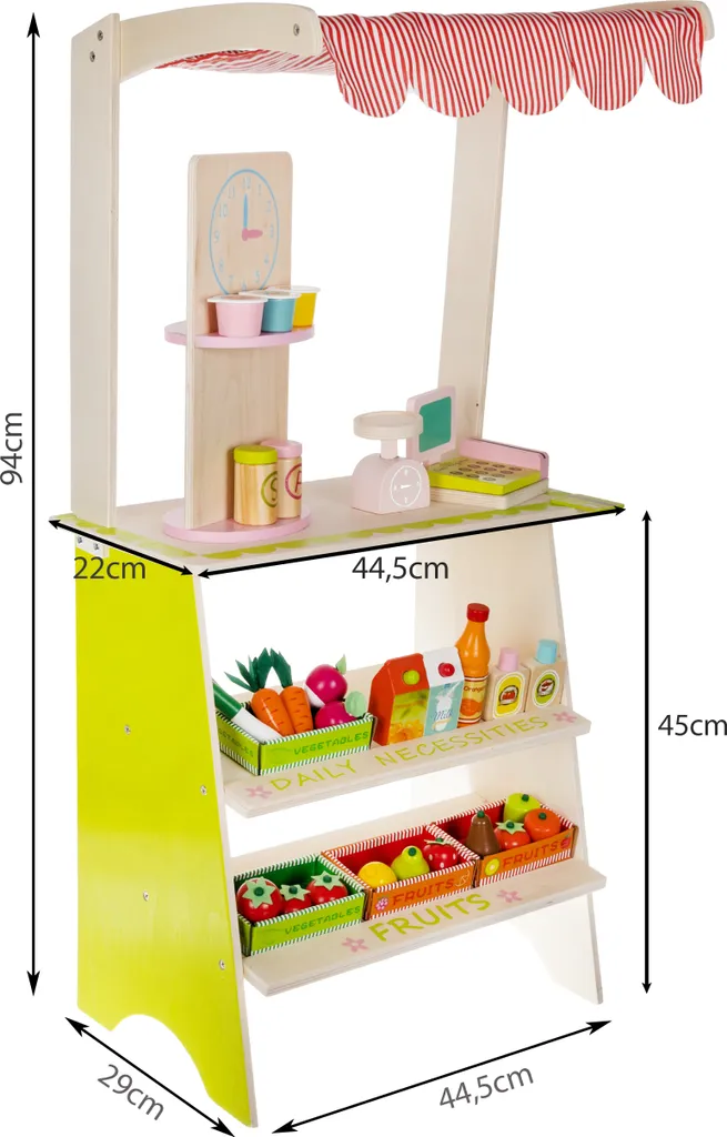 Jouet marchand bois stable et complet avec 25 accessoires pour enfant - 2