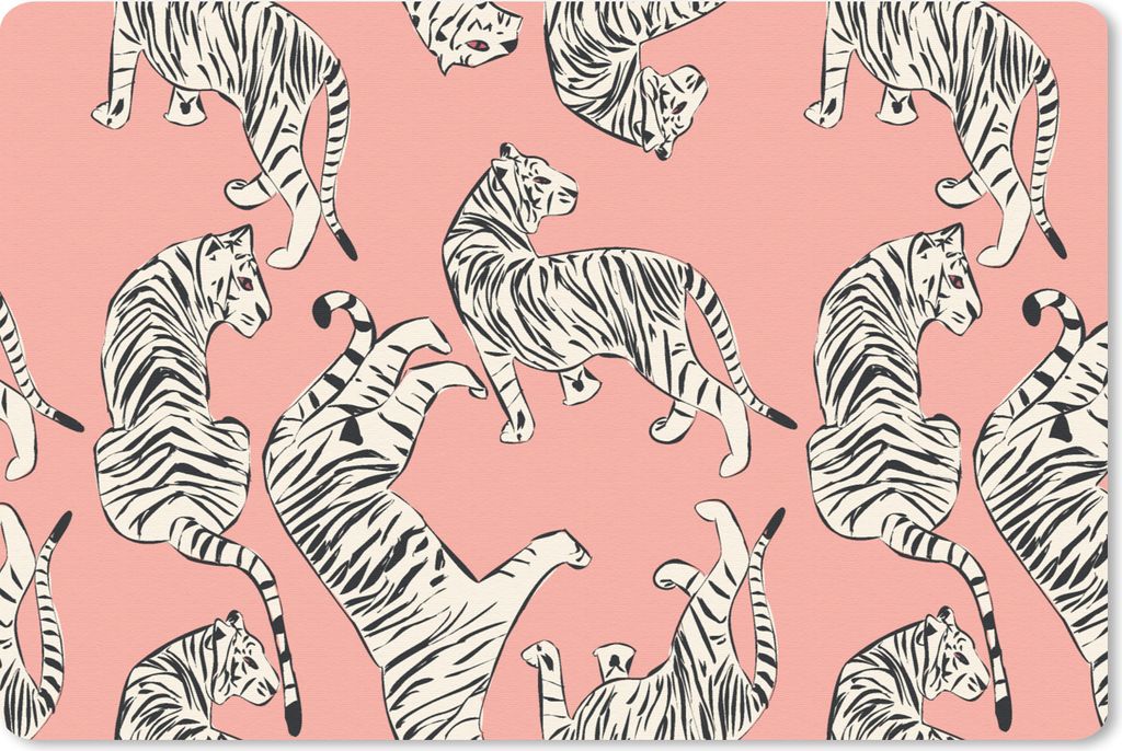MuchoWow Mauspad Mousepad Tiger - Muster - Dschungel 27x18 cm - Mousepads - Maus Mat - Pad - Mausunterlage - Büroartikel - Desk Matten