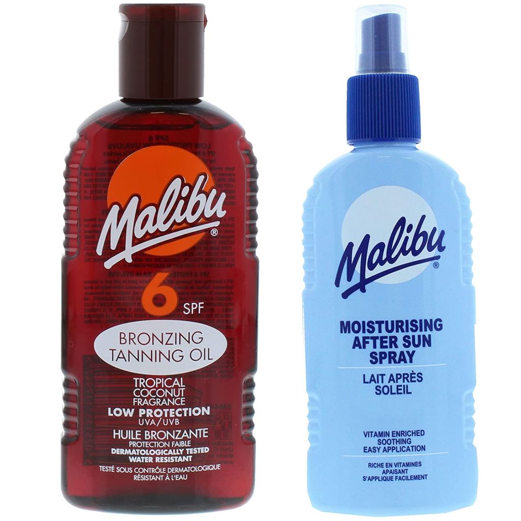 Malibu SPF6 Bräunungsöl 200 ml + After Sun Spray Balsam 200 ml