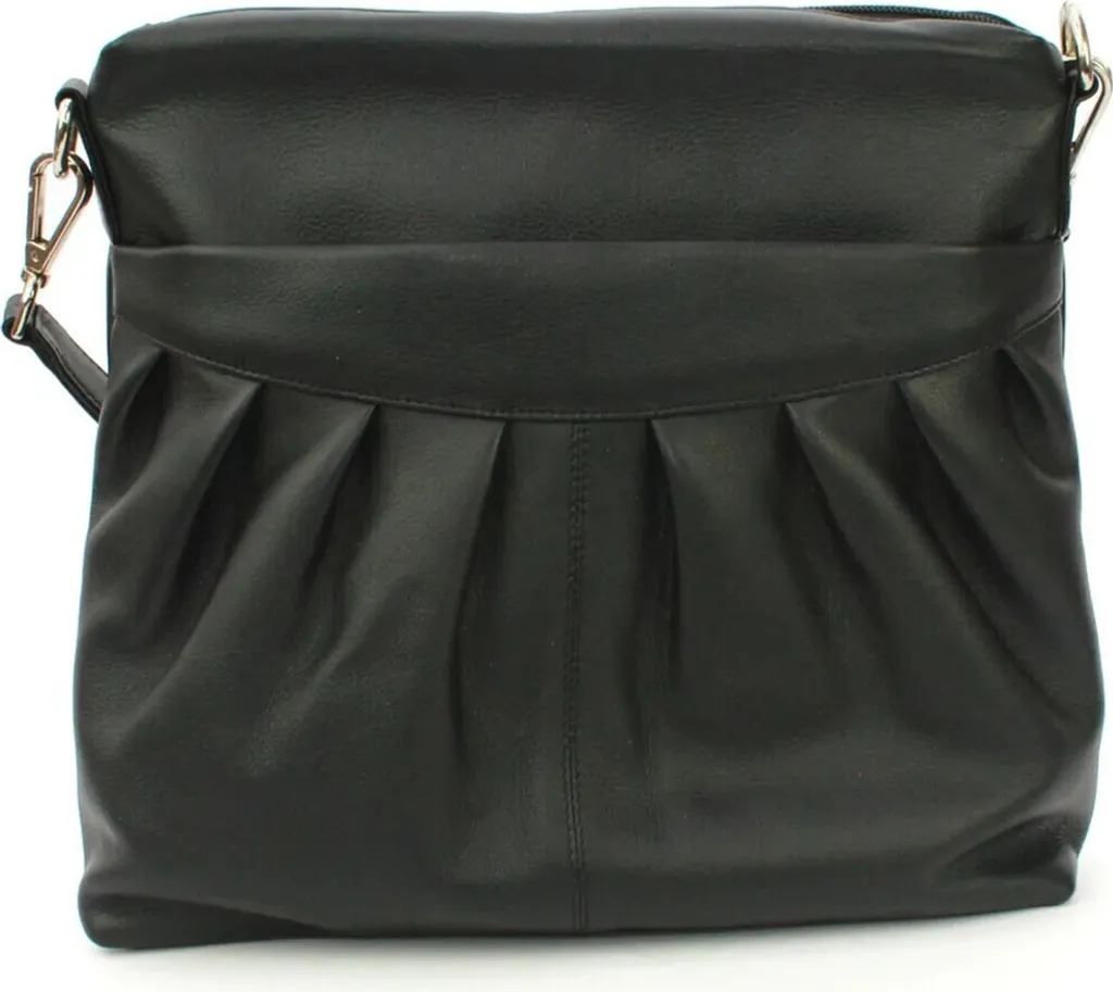 Sac main cuir noir souple Leona EL429 fini les sacs lourds et rigides