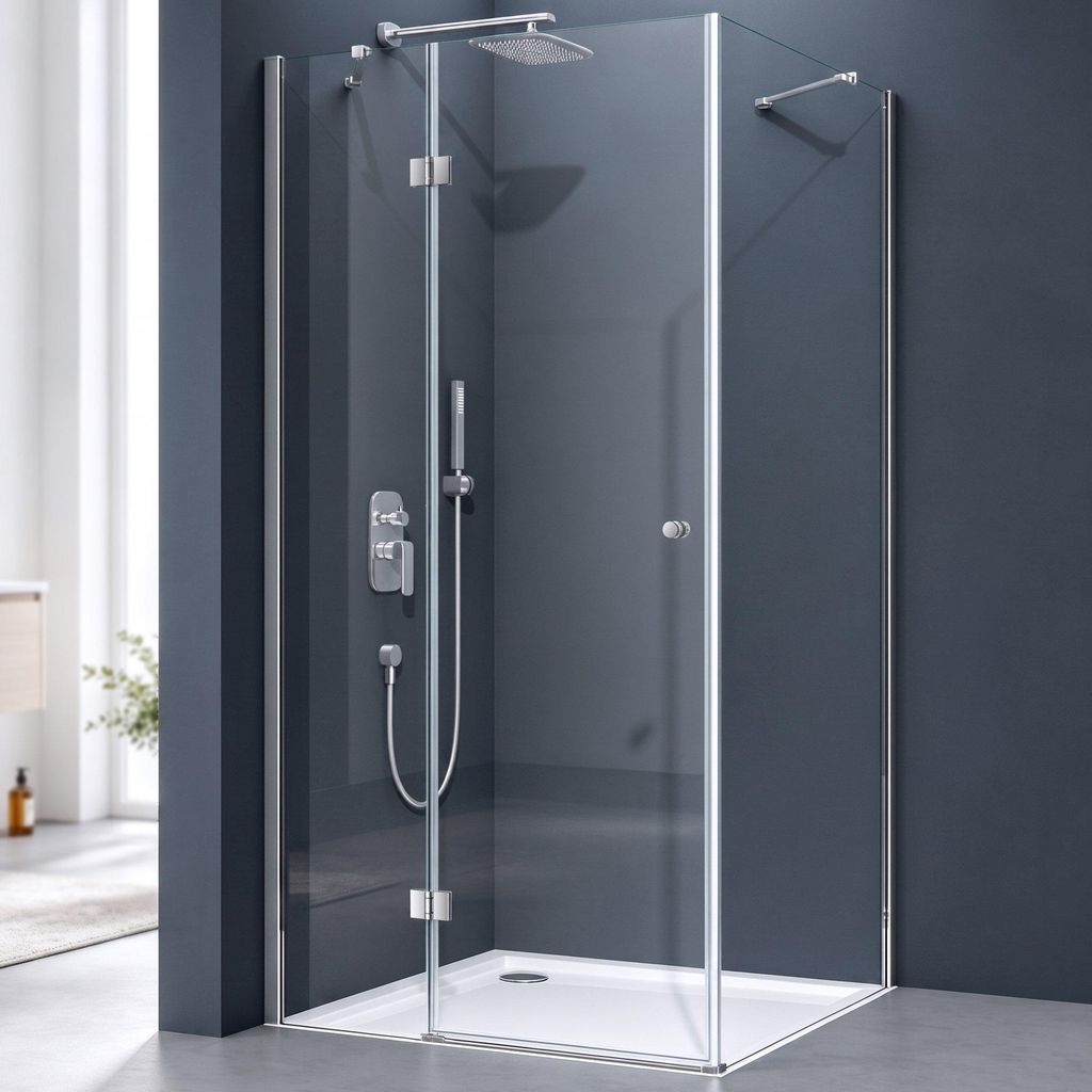 doporro Cabine de Douche en Angle Transparent 90x80x190cm Image du produit 