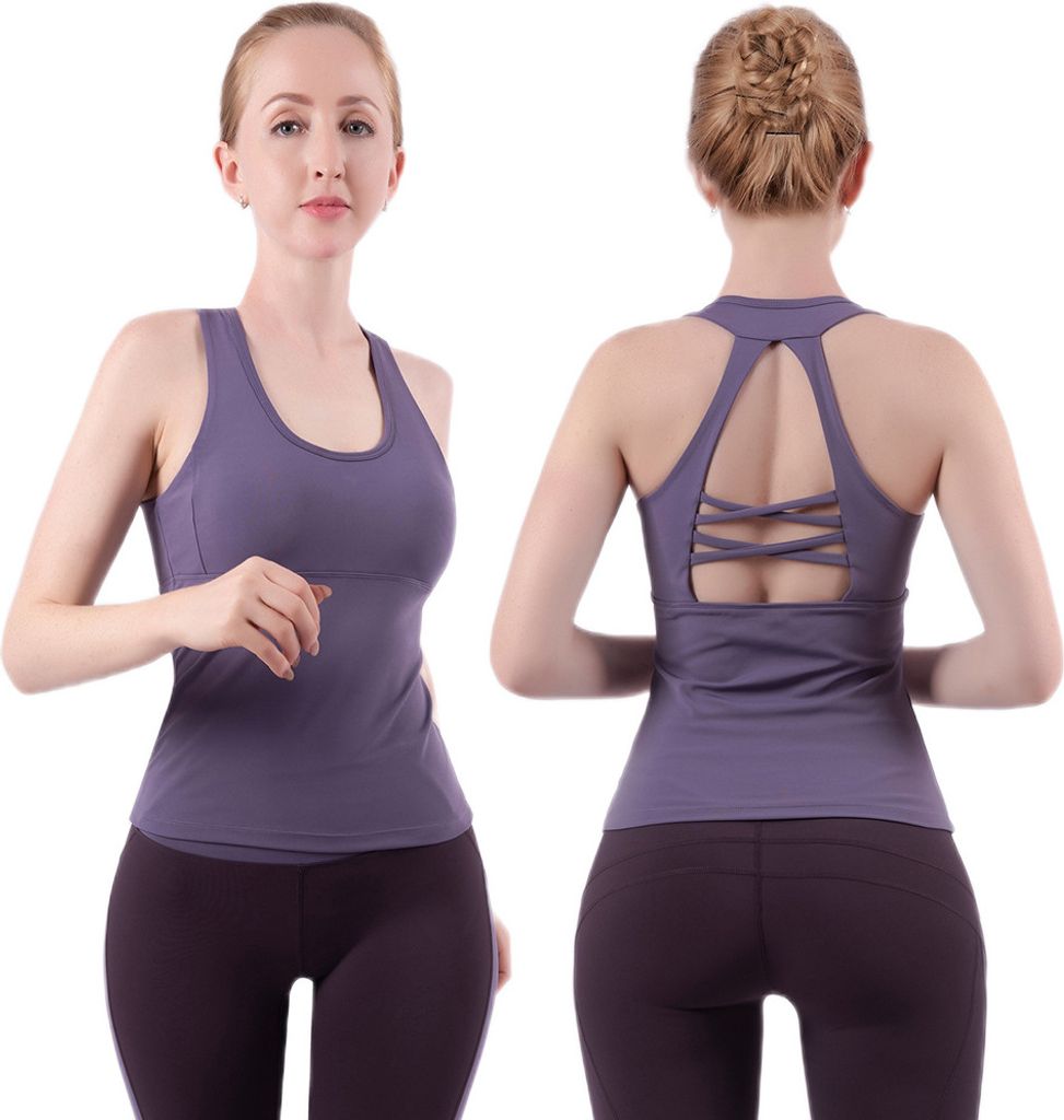 INF Damen Sommer Laufen Workout Fitness Tank Top Violett XXL