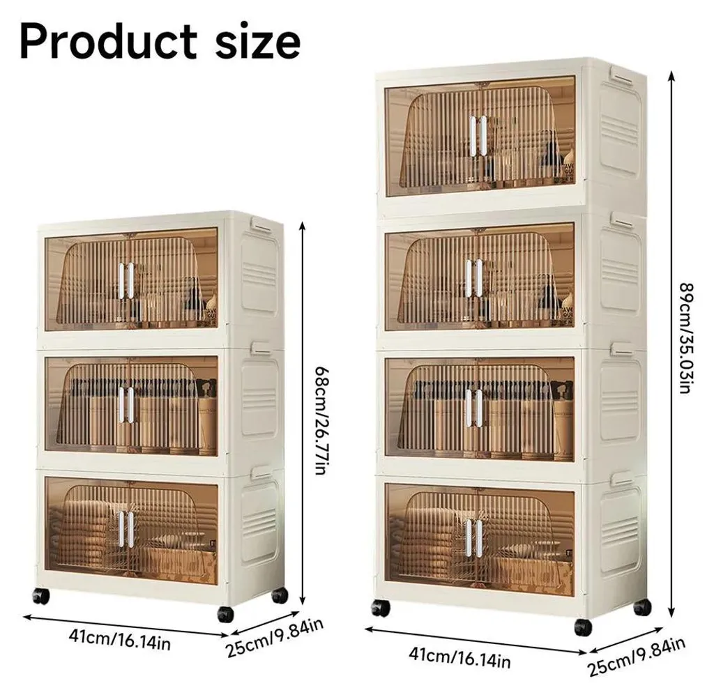 Meuble de rangement sans assemblage pliable et empilable 4 compartiments - 10
