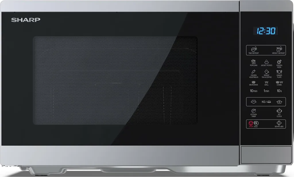 Micro-ondes Grill 25 litres Sharp YC-MG252AE-S 900W Pose Libre Argent
