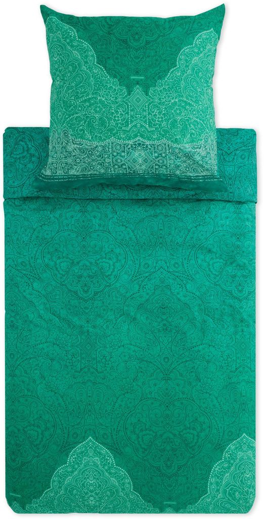 Bassetti Satin-Bettwäsche-Garnitur Dolceacqua Farbe GRÜN V1 Größe 135x200+80x80