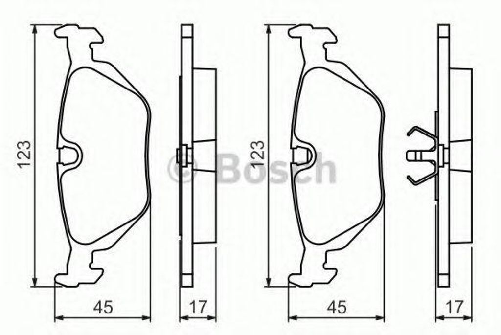 Bosch Bremsbelagsatz, Scheibenbremse Hinterachse 0 986 460 Produktbild 