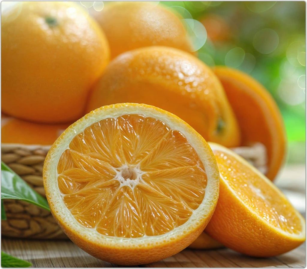 Spritzschutz Herdabdeckplatte Schneidebrett aus Glas Frische Orangen 1-Teilig (60x52cm)