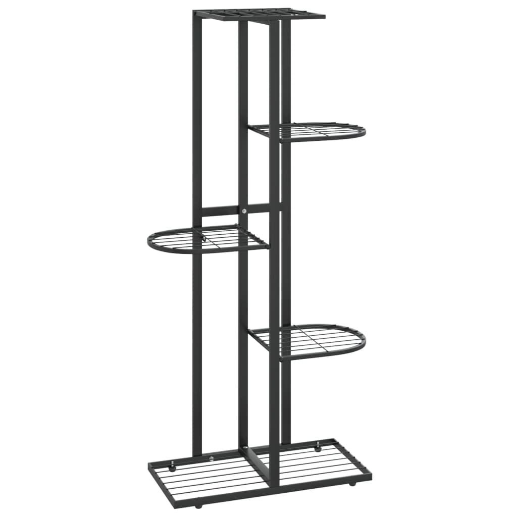 vidaXL Stojak na kwiaty 5-poziomowy 43x22x98 cm czarny Zdjęcie produktu 