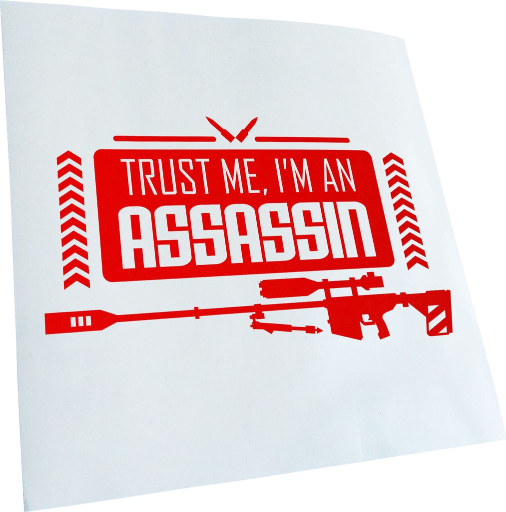 Kiwistar - Autoaufkleber - Trust me im an assassin - Rot - 24x14cm - Aufkleber für Auto, Laptop, Fahrrad, LKW, Motorrad mehrfarbig JDM Decal Racing