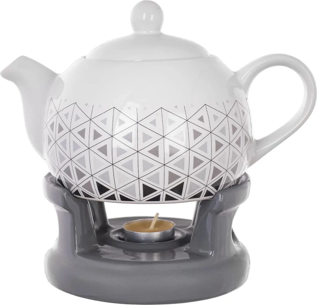 Chauffage céramique d'appoint gris compact avec protection thermique