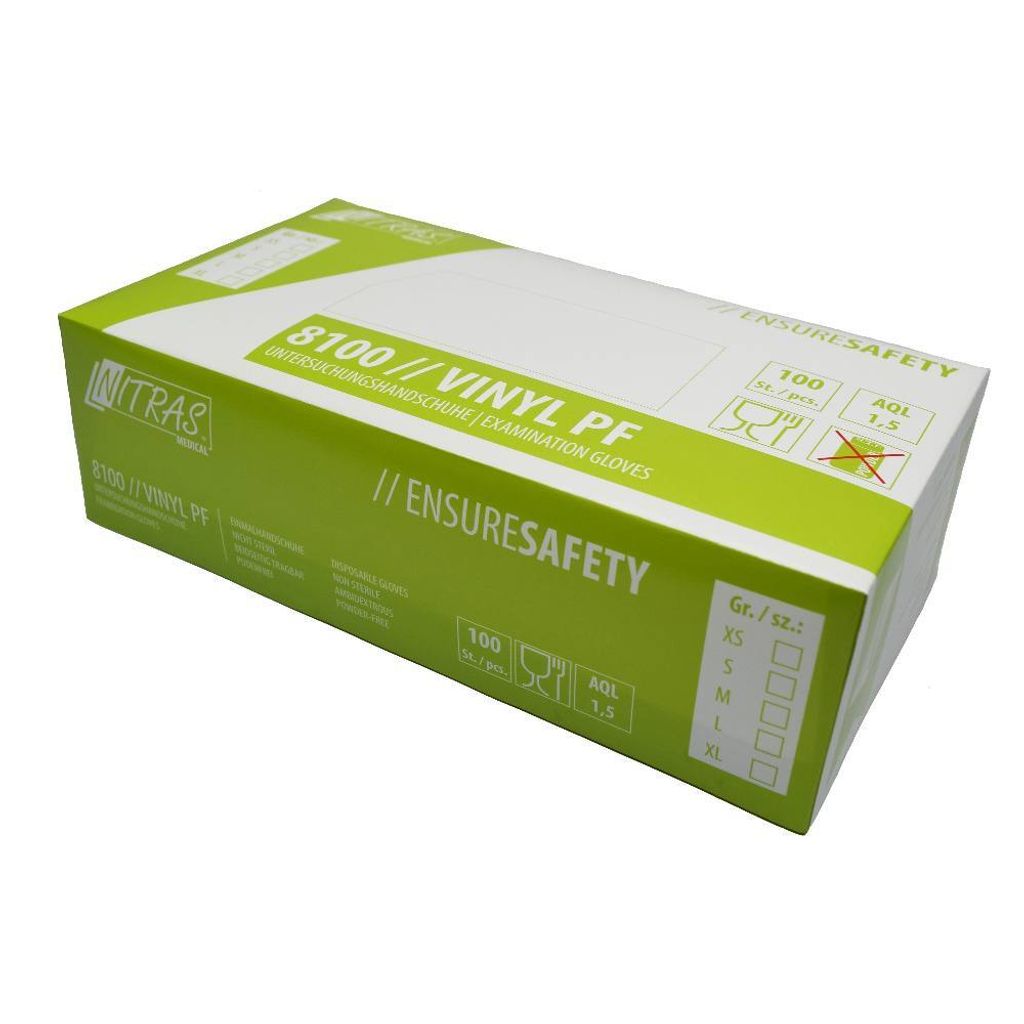 NITRAS® unisex Einmalhandschuhe transparent Größe M 100 St. Produktbild 4