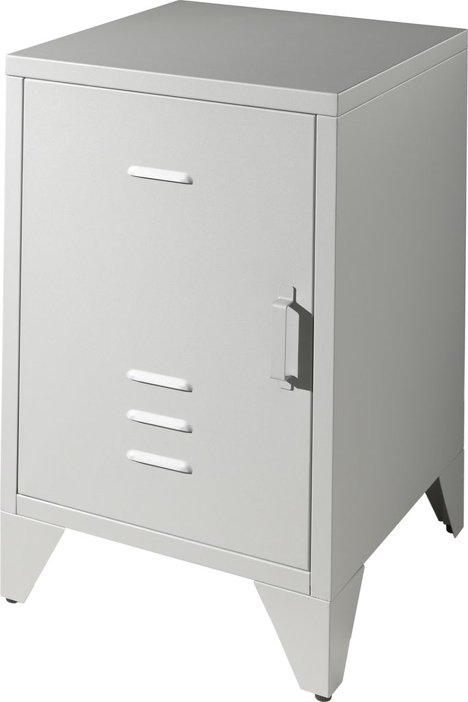 Nachtkonsole >BRONXX< in Grau matt aus Metall - 40x60x40cm (BxHxT)