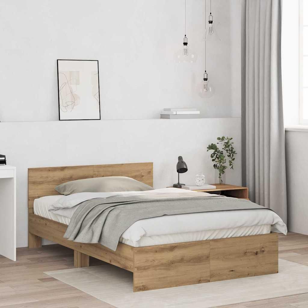 "SALE 2026"Klassische Betten - Braun Bettrahmen Artisan-Eiche 203x185x70cm Holzwerkstoff Stabli Möbel6901807