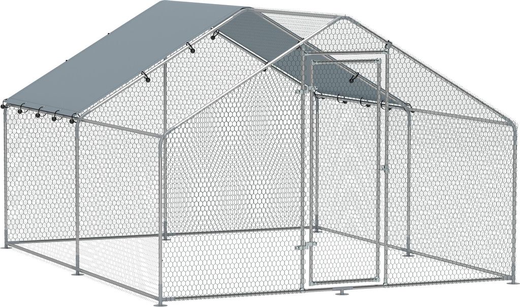 PawHut Hühnerstall 10,2 m² 3 x 3,4 x 1,9 m mit Produktbild 