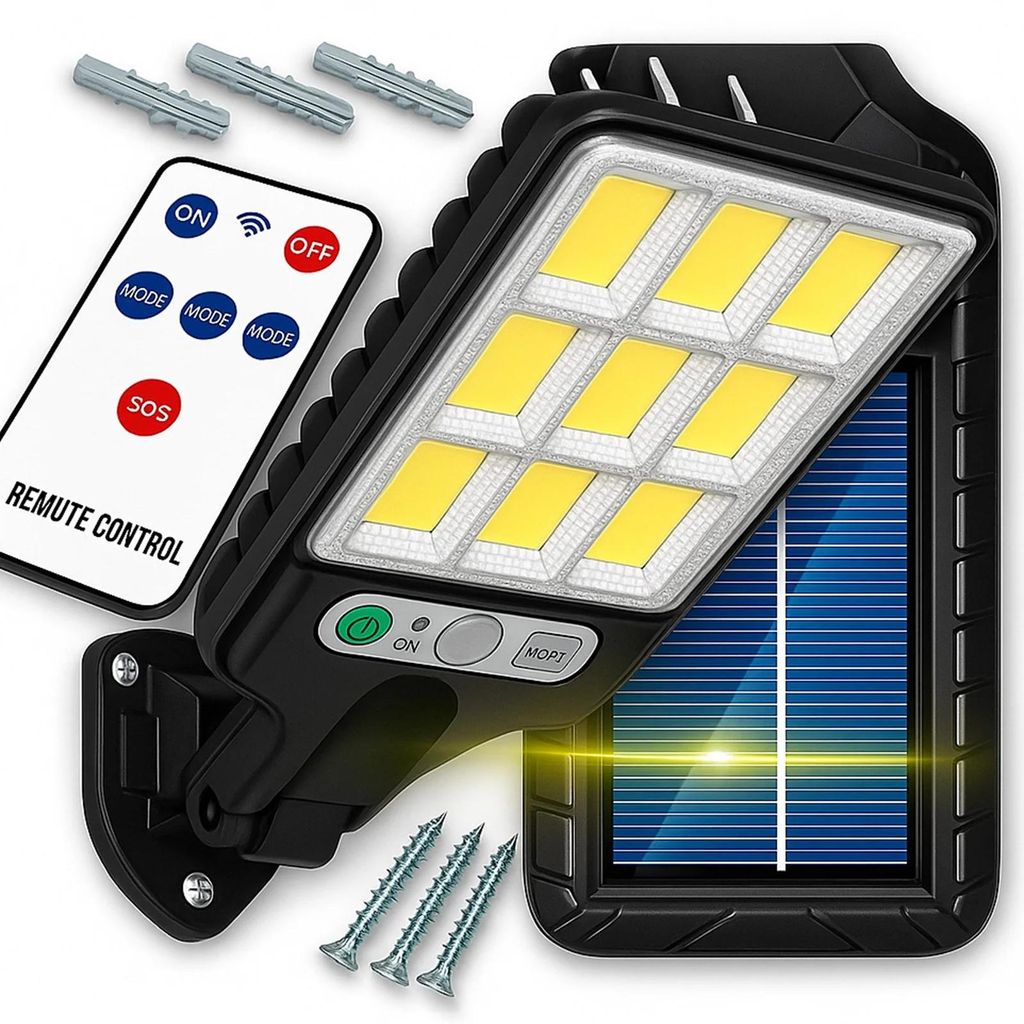 Lampa latarnia solarna uliczna led cob z czujnikiem ruchu Zdjęcie produktu 