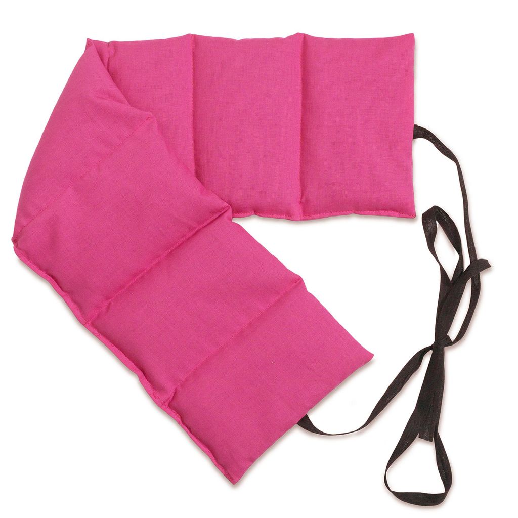 Kirschkernkissen 7-Kammer mit Band, 65x15 pink. Wärmekissen Rücken, Körnerkissen