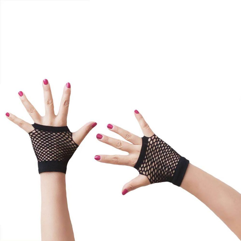 Oblique Unique Netzhandschuhe kurz fingerlos Party Karneval Produktbild 