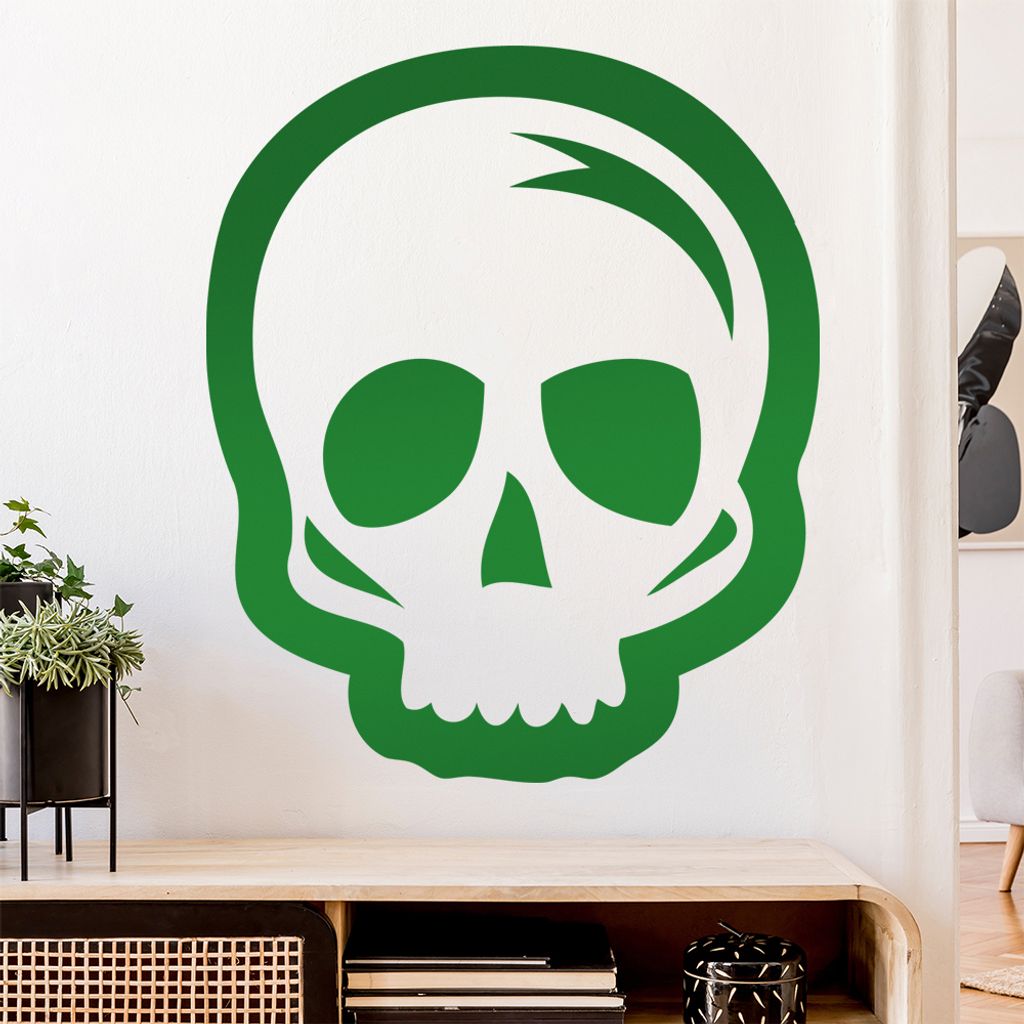 Totenkopf Schädel Skull Wandtattoo Wandaufkleber Wall Sticker - Dekoration, Küche, Wohnzimmer, Schlafzimmer, Badezimmer