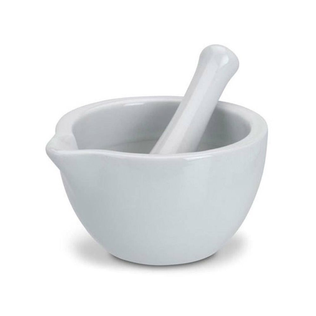 Porcelánový mažiar na drvenie korenia, byliniek a orechov Obrázok produktu 