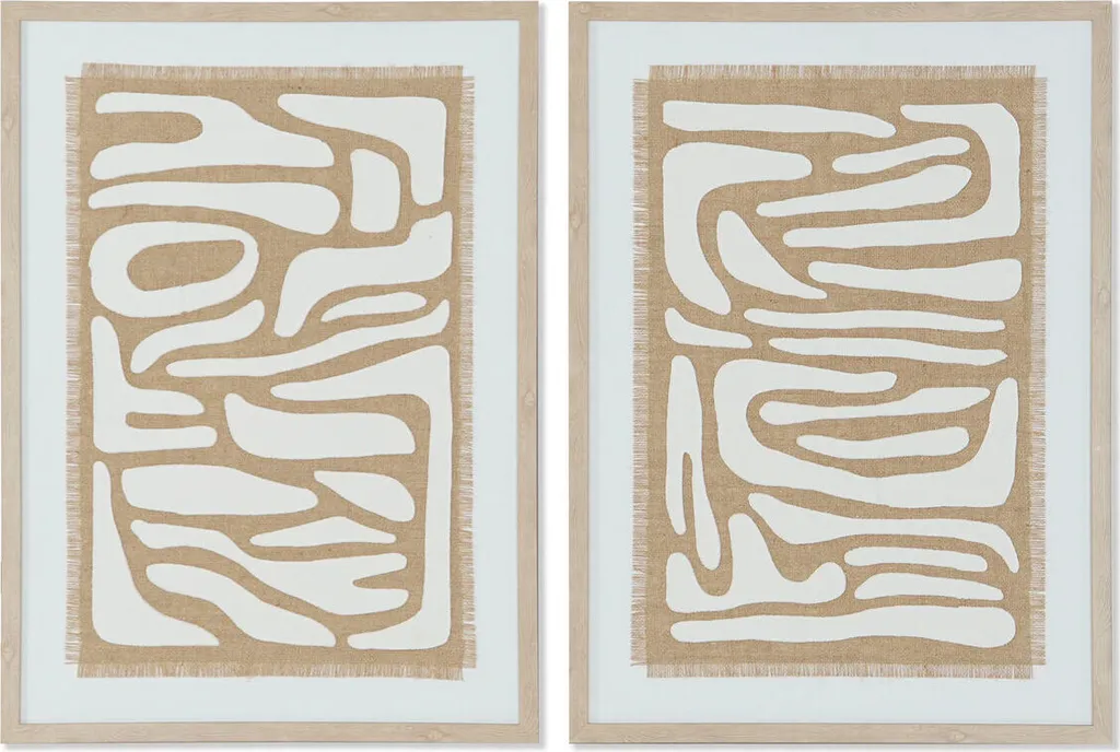 Habillez vos Murs Vides avec style : Pack 2 Tableaux Home ESPRIT Beige