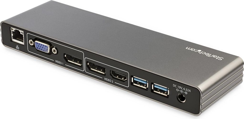 StarTech.com Thunderbolt 3 Dock - Dual 4K 60Hz Monitor TB3 Laptop Dockingstation mit DisplayPort, HDMI und 1080p VGA - 85W PD und Aufladung - 2x US...