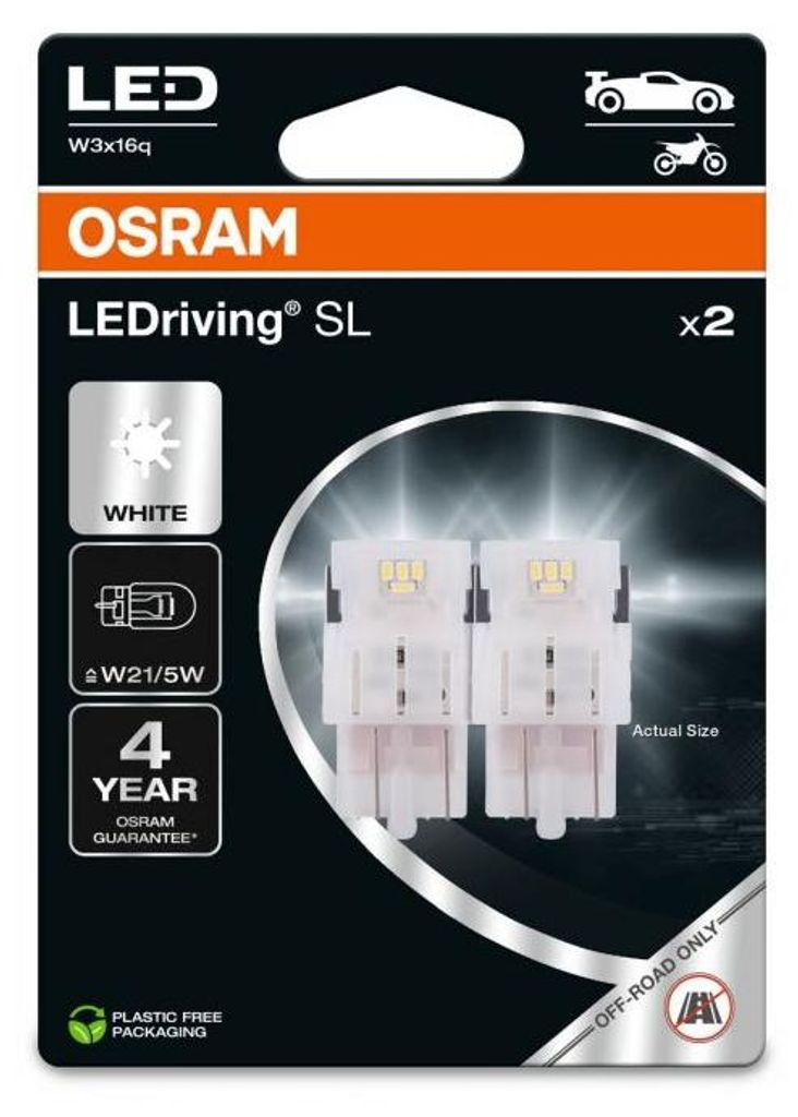 2 Ampoules LAMPE LED LEDriving SL W21/5W White 6000K ECO Image du produit 