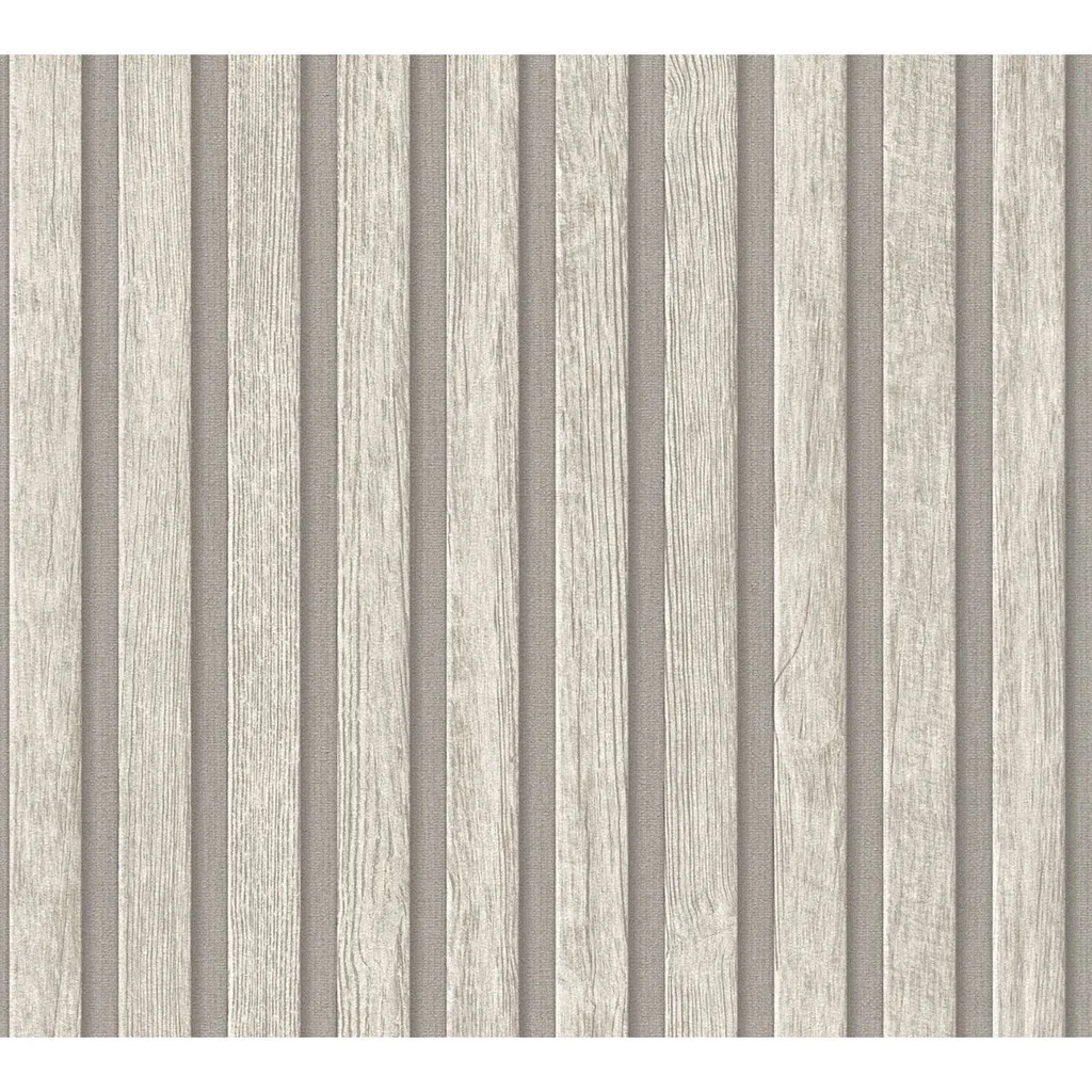 Rénovation Murale Facile avec le Papier Peint Latte Bois Gris AG2402