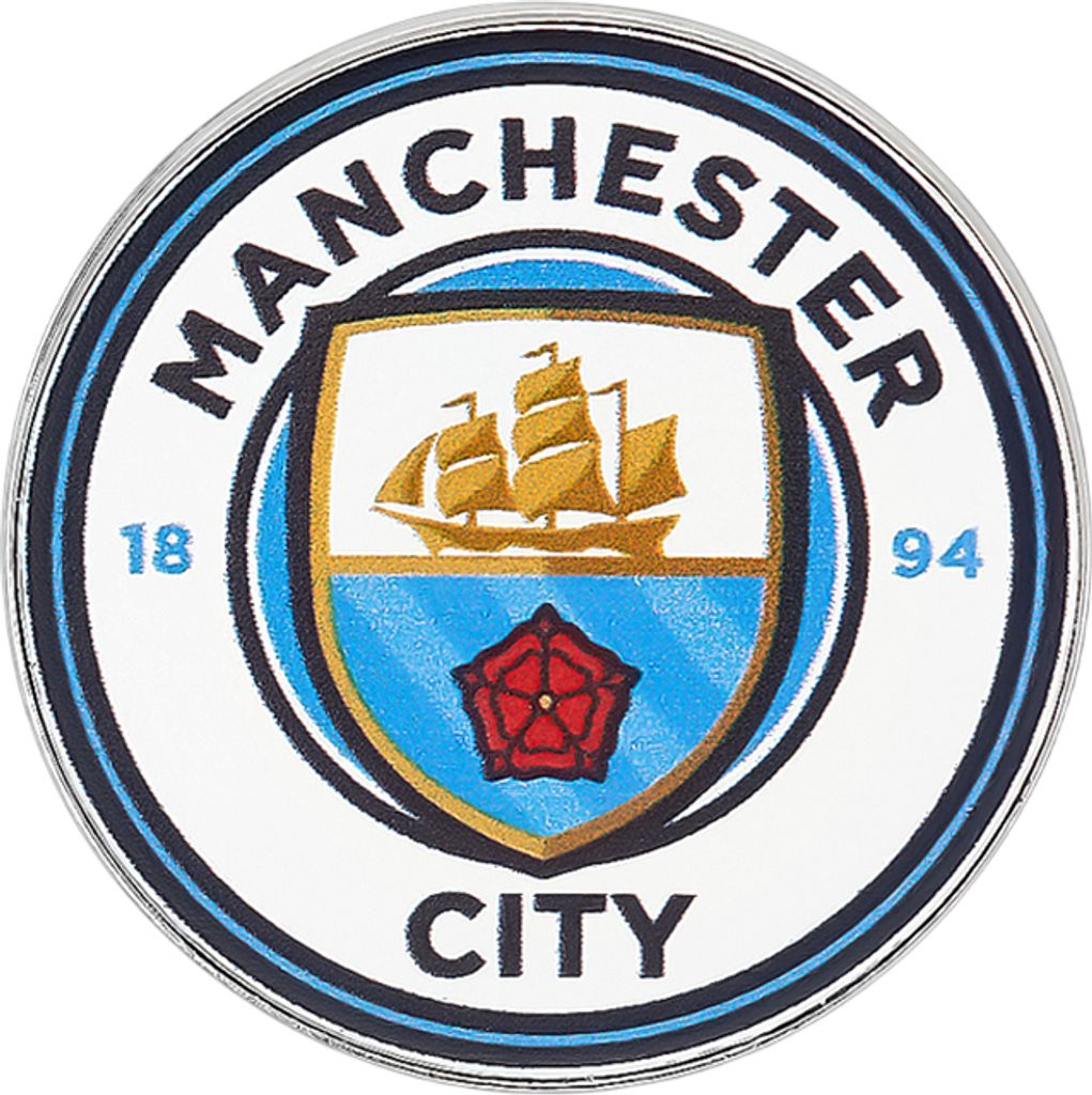 Manchester City FC - Wappen - Abzeichen "Club", Emaille PM11153 (Einheitsgröße) (Blau/Weiß)