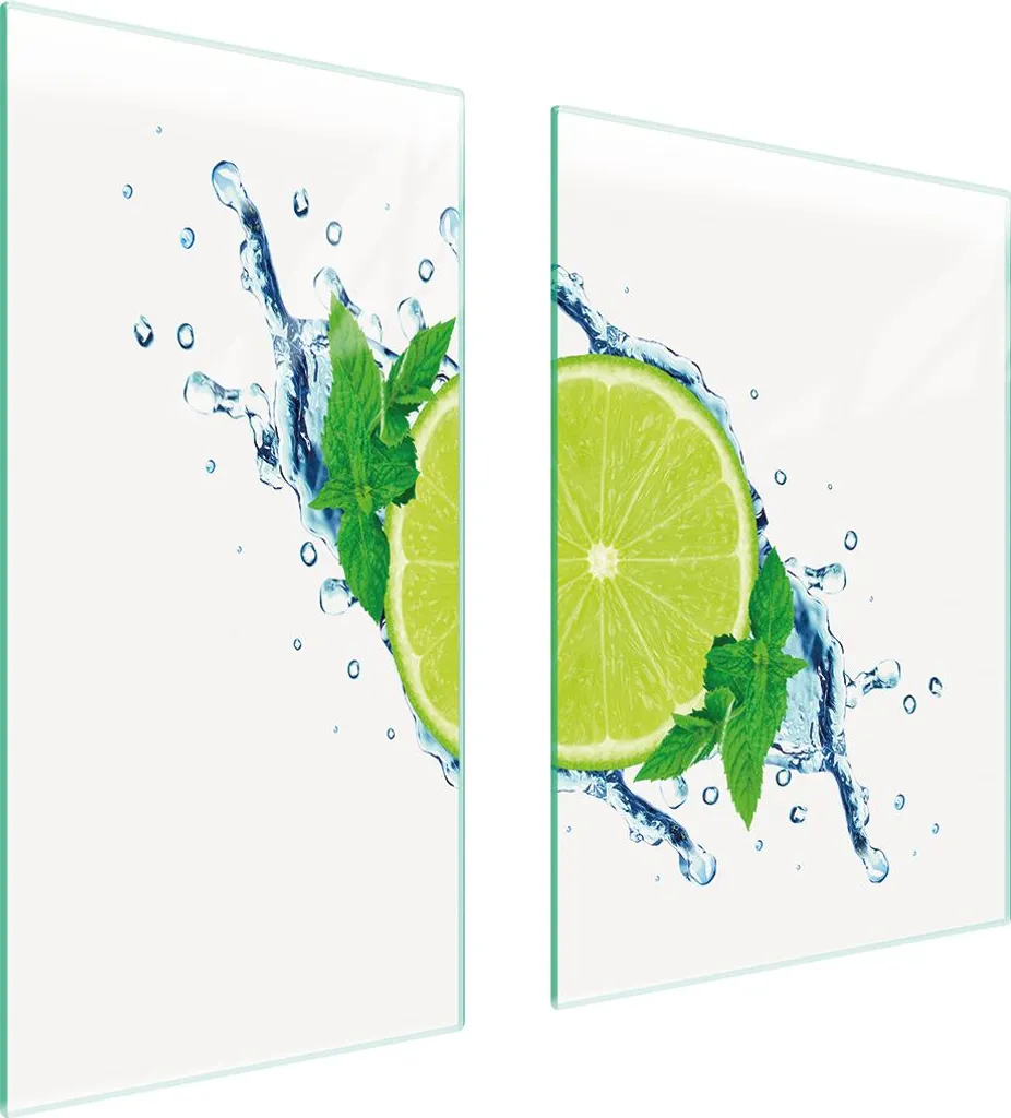 Set 2 Copri Fornelli Vetro 75x52 Lime - Protezione e Tagliere Extra