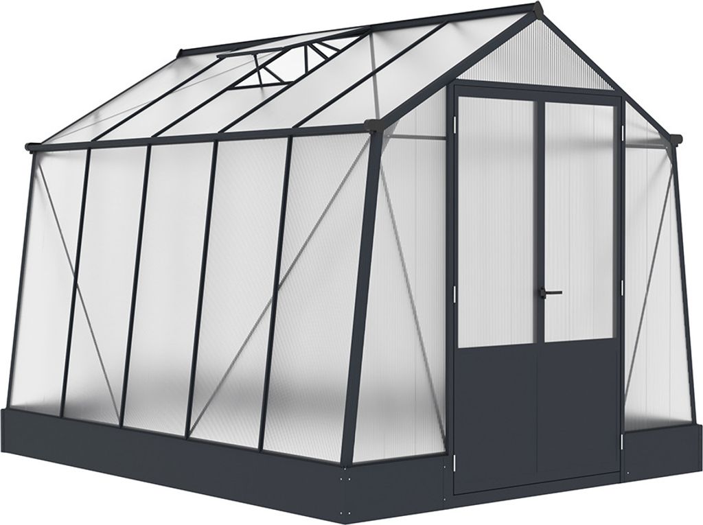 Westmann Aurora 810 Gewächshaus mit Fundament Anthrazit 2,5x3 m